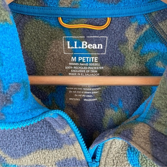 LL Bean Women's Mountain Classic Fleece 1/2 Zip Pullover Camo - Picture 4 of 6